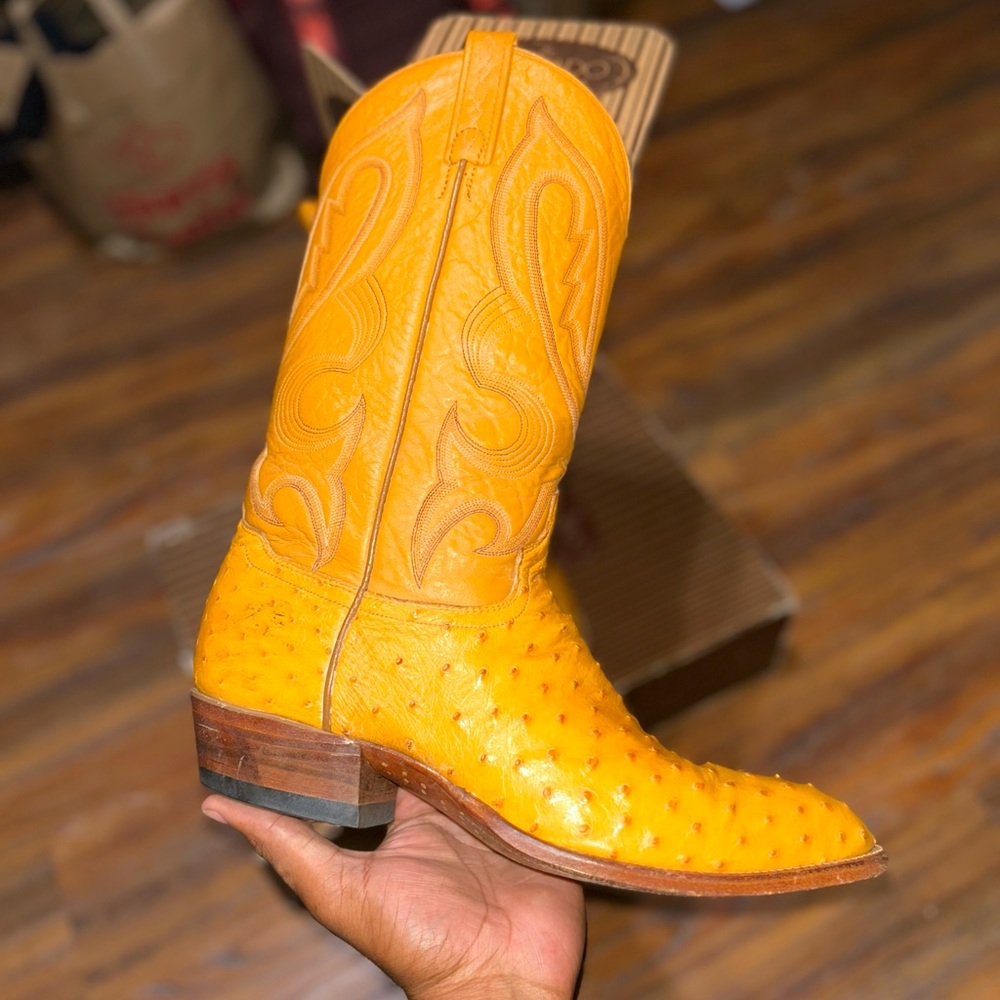 SOLD

Mens El Dorado Handmade Genuine Ostrich Boots in Buttercup
